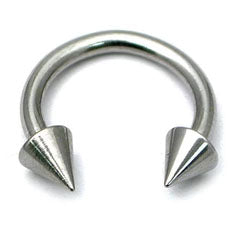 1.2mm Circular Barbell with external thread spikes