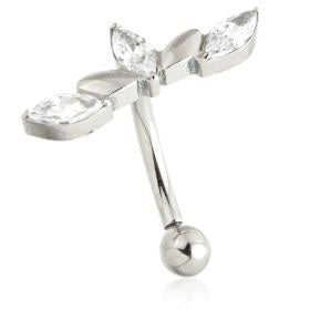Marquise Cluster Curved Barbell