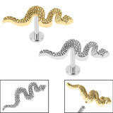 Surgical Steel push fit snake labret 1.2x8mm