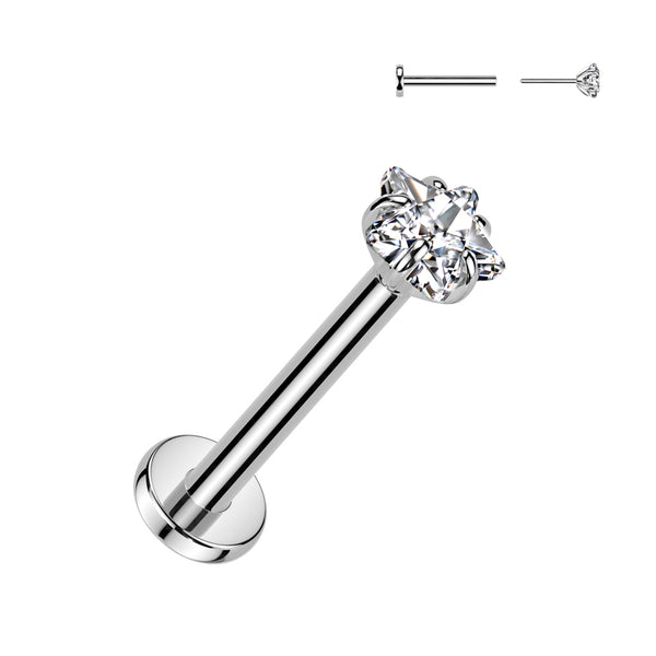 Ti labret - Internal thread HP, Rose or Yellow Hearts or star