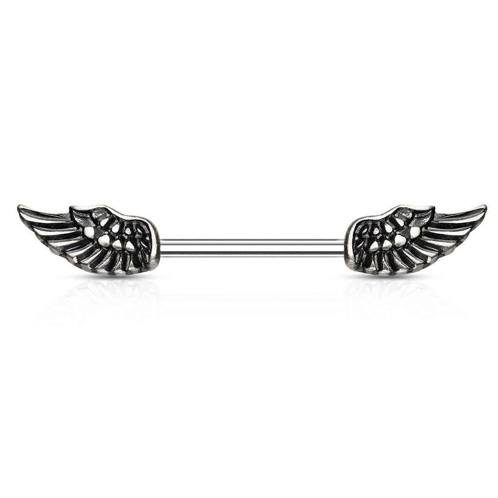 Angel Wings 316L Surgical Steel Nipple Barbell Rings