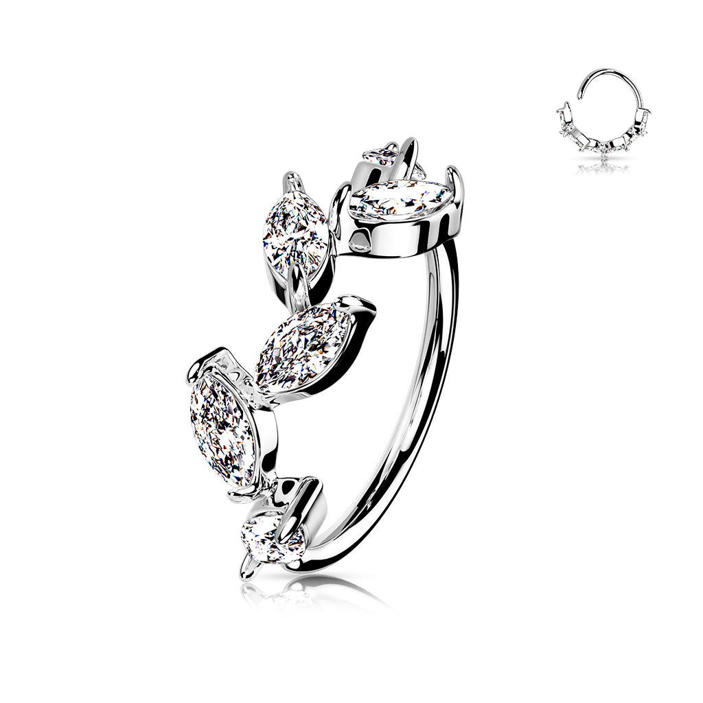 6 Marquise CZ Vine Bendable Nose Hoop