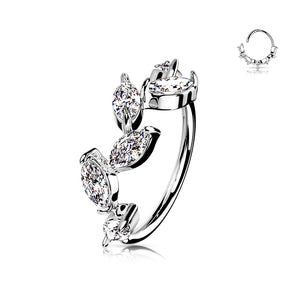 6 Marquise CZ Vine Bendable Nose Hoop