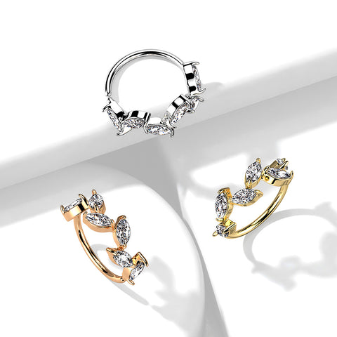 6 Marquise CZ Vine Bendable Nose Hoop