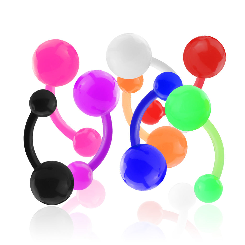 Bio-Flex Navel Rings with Solid Acrylic Balls