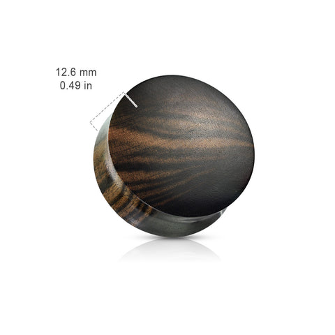 Striped Ebony Wood Convex Saddle Plug