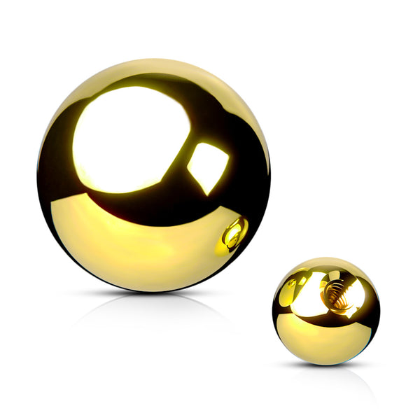 Surgical steel threaded balls - anodised