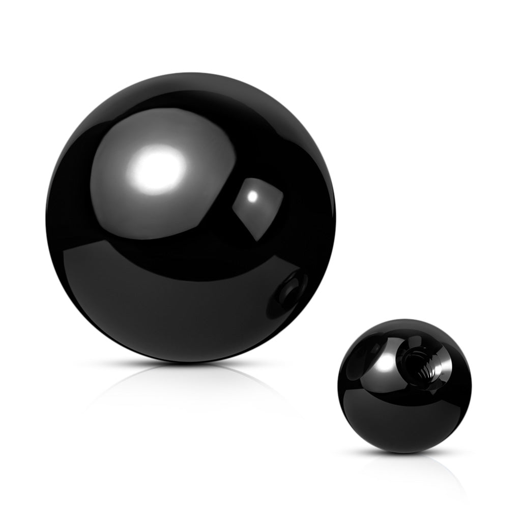 Surgical steel threaded balls - anodised