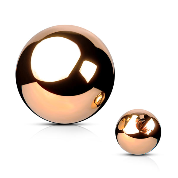 Surgical steel threaded balls - anodised