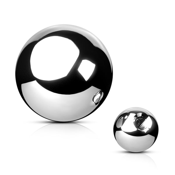 Surgical steel threaded balls - anodised