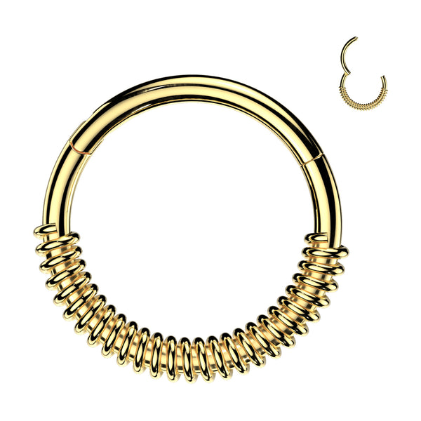 High Quality Precision All 316L Surgical Steel Spring Coil Hinged Segment Hoop Ring