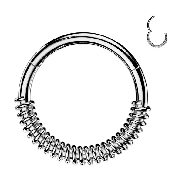 High Quality Precision All 316L Surgical Steel Spring Coil Hinged Segment Hoop Ring