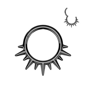 High Quality Precision All 316L Surgical Steel Spikes Hinged Segment Hoop Ring
