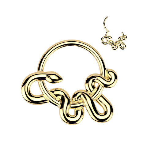 High Quality Precision All 316L Surgical Steel Snake Hinged Segment Hoop Ring