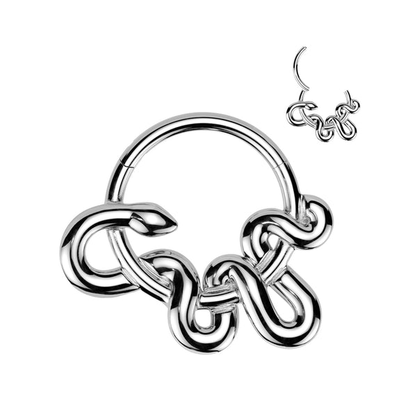 High Quality Precision All 316L Surgical Steel Snake Hinged Segment Hoop Ring