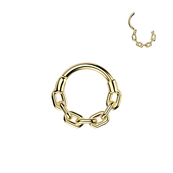 All 316L Surgical Steel Chain Link Hinged Segment Hoop Ring