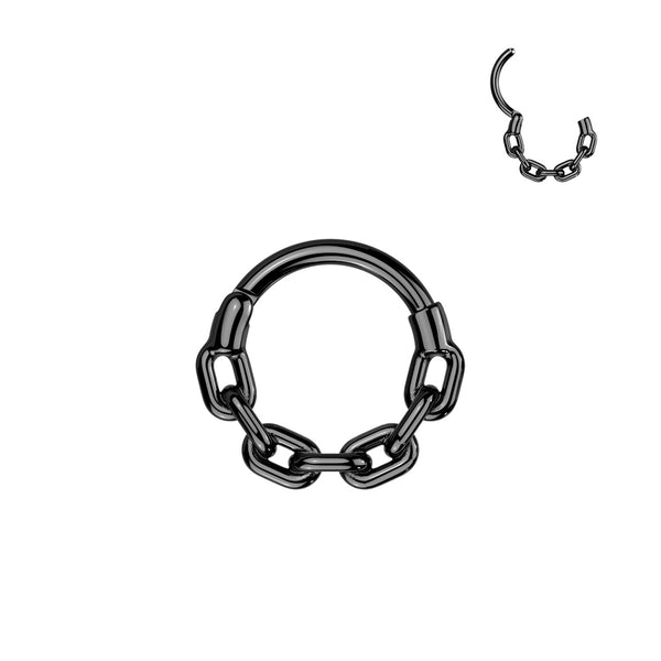 All 316L Surgical Steel Chain Link Hinged Segment Hoop Ring