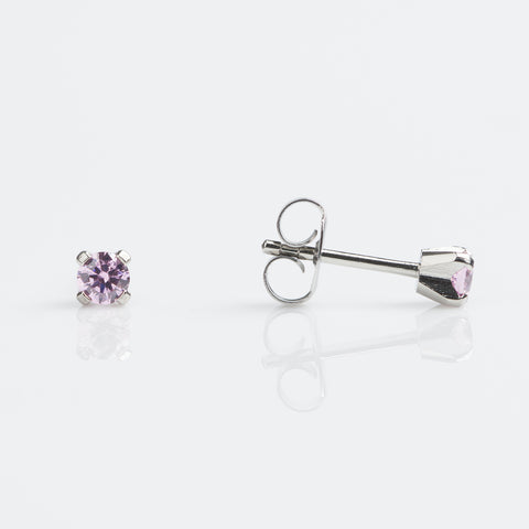 STAINLESS TIFF. 3MM CUBIC ZIRCONIA PINK