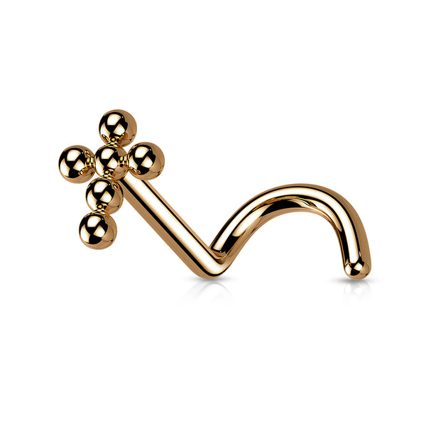 Cross Implant Grade Titanium Beaded Nose Screw Stud