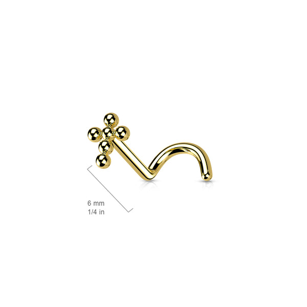 Cross Implant Grade Titanium Beaded Nose Screw Stud