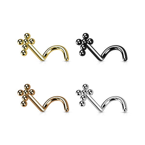 Cross Implant Grade Titanium Beaded Nose Screw Stud