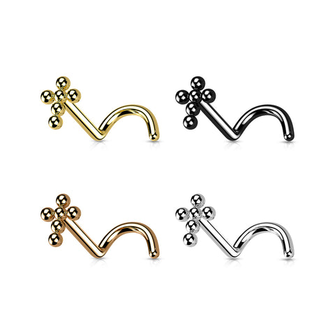 Cross Implant Grade Titanium Beaded Nose Screw Stud