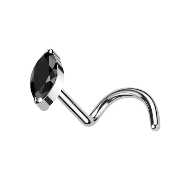 Implant Grade Titanium Nose Screw With Marquise CZ