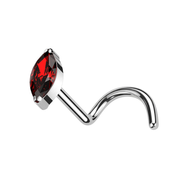 Implant Grade Titanium Nose Screw With Marquise CZ