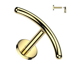 Curved Bar Top Implant Grade Titanium Internally Threaded Labret