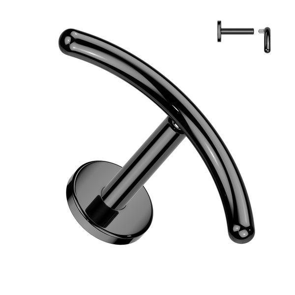 Curved Bar Top Implant Grade Titanium Internally Threaded Labret