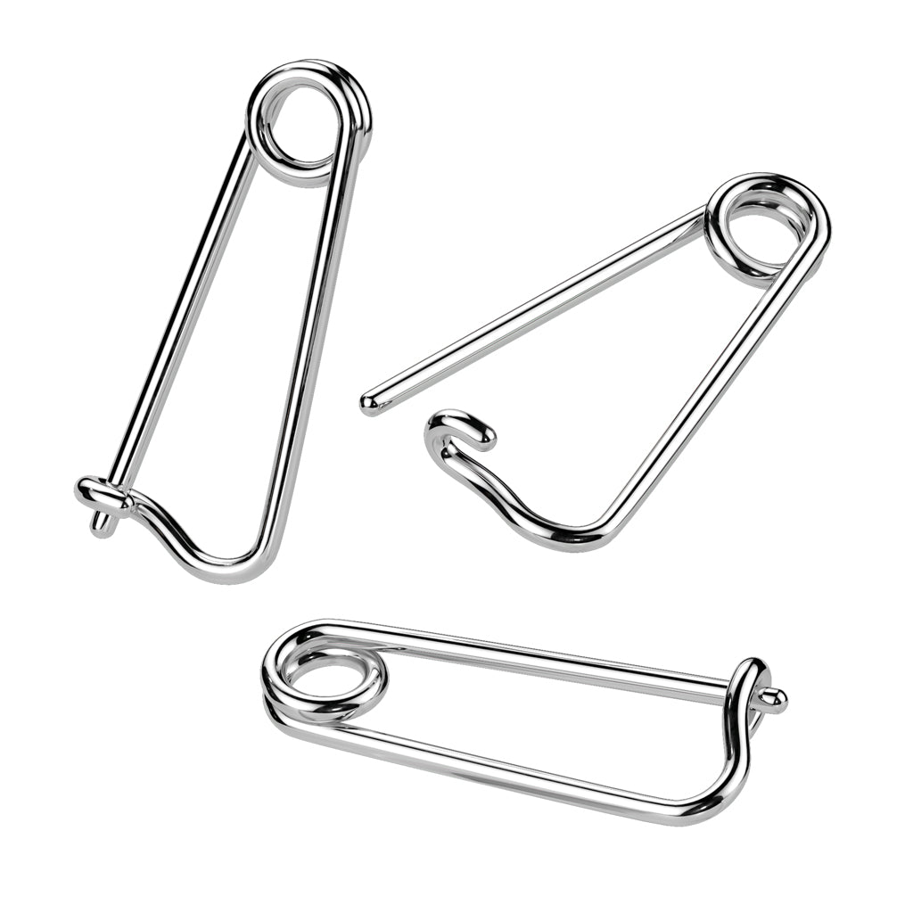 Safety Pin Nipple Ring/Ear 316L Surgical Steel