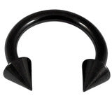 Black steel circular barbell 1.2 with black spikes