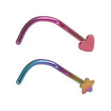 Titanium anodized hearts Nose Screw