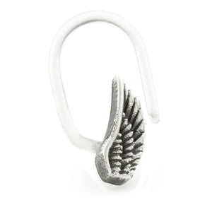 SILVER FEATHER SURROUND & PLASTIC NOSE STUD