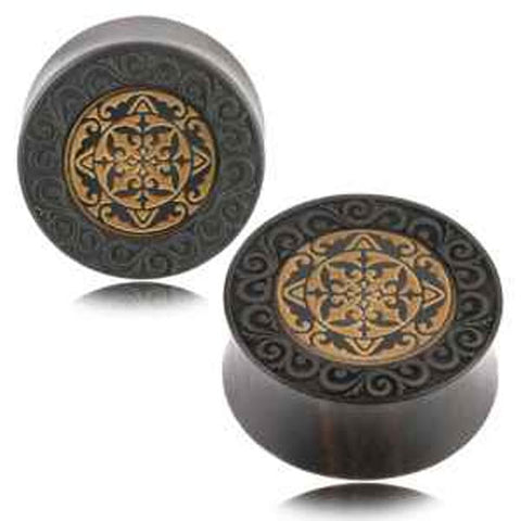 Handmade Iron wood with horn ear plug