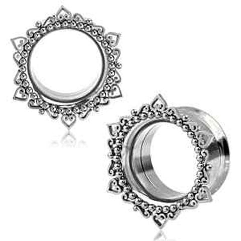 316L Beaded/Filigree two piece tunnels