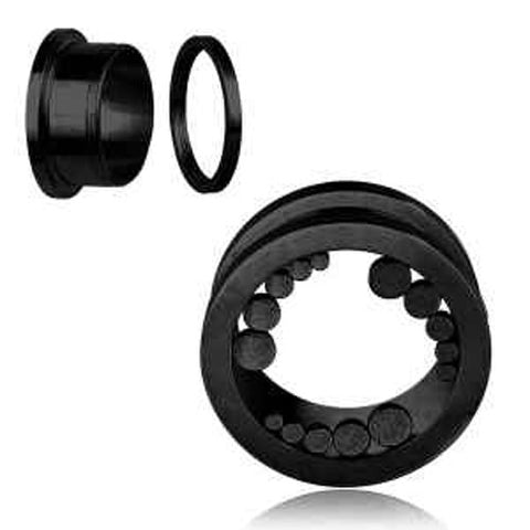 316L Black PVD Bubbles two piece tunnels