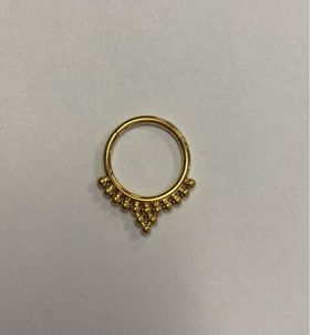 Zircon Gold Titanium Beaded/Tri ball Hinged Septum/Daith Ring