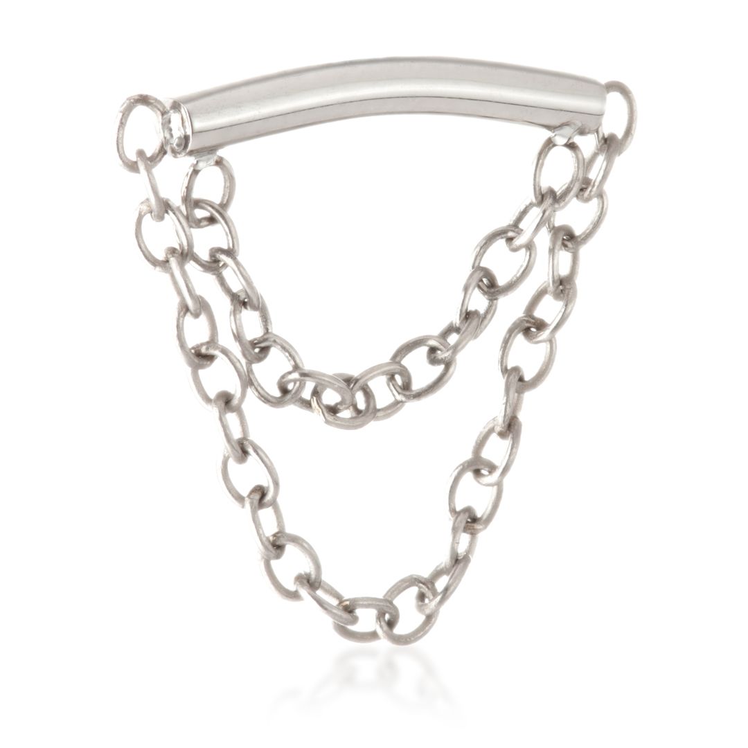 TI INTERNAL CURVED BAR DOUBLE CHAIN LABRET