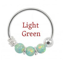 Sterling Silver Nose  ring - Synthetic opal ball