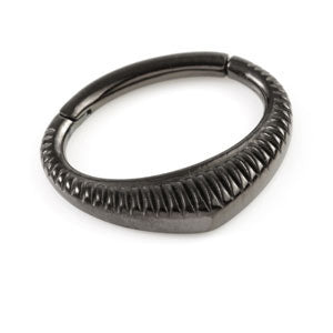 Black steel Septum/Daith hinged ring  - 1.2x8mm