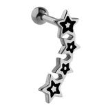 Cartilage jewellery - stars micro bar