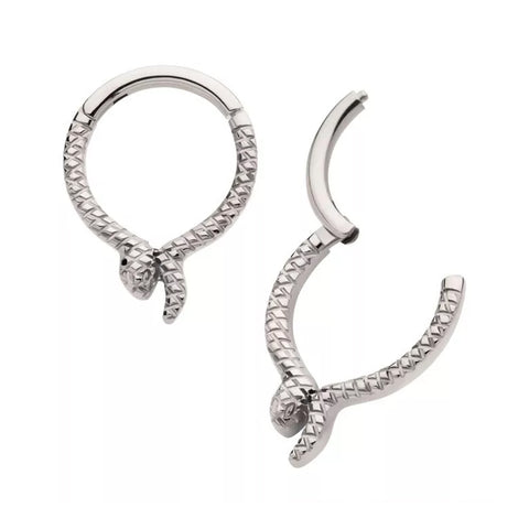 Septum ring - hinged titanium 1.2x8mm snake ring
