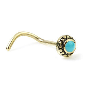 Steel/Synthetic Turquoise Nose Screw