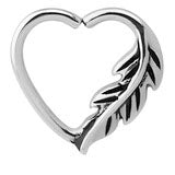 Feather Daith Heart 1.2x10mm