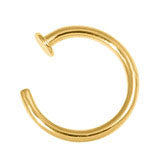 Gold plated steel open nose ring - 0.8 x 7,8 or 9mm