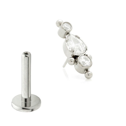 Cartilage jewellery - Titanium Pear shaped drop