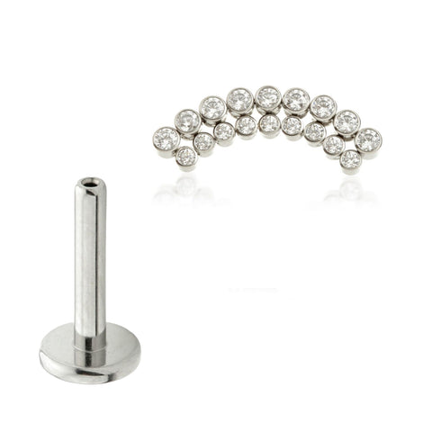 Cartilage jewellery - Double row bezel set arc