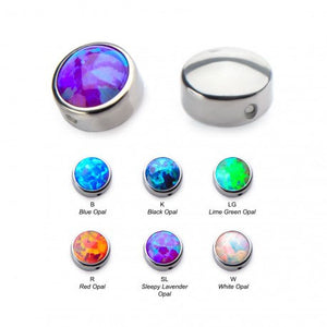 Titanium Synthetic opal Closure ring