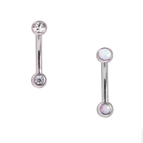 Titanium Curved barbells - Opal or Clear